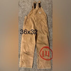 Carhartt Brown Work Bibs